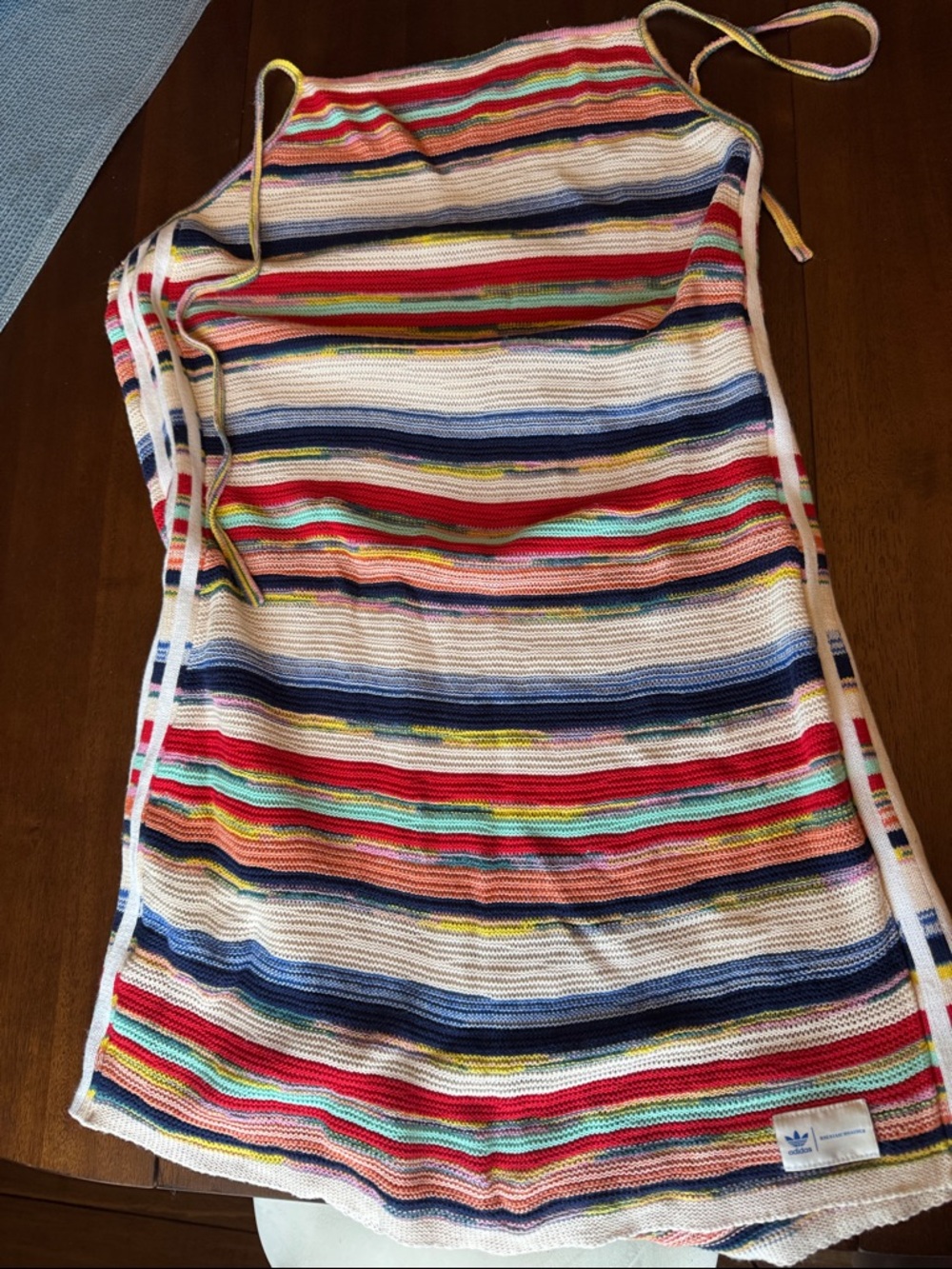 adidas Multicolor Striped Backless Knit Dress
